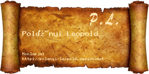 Polányi Leopold névjegykártya